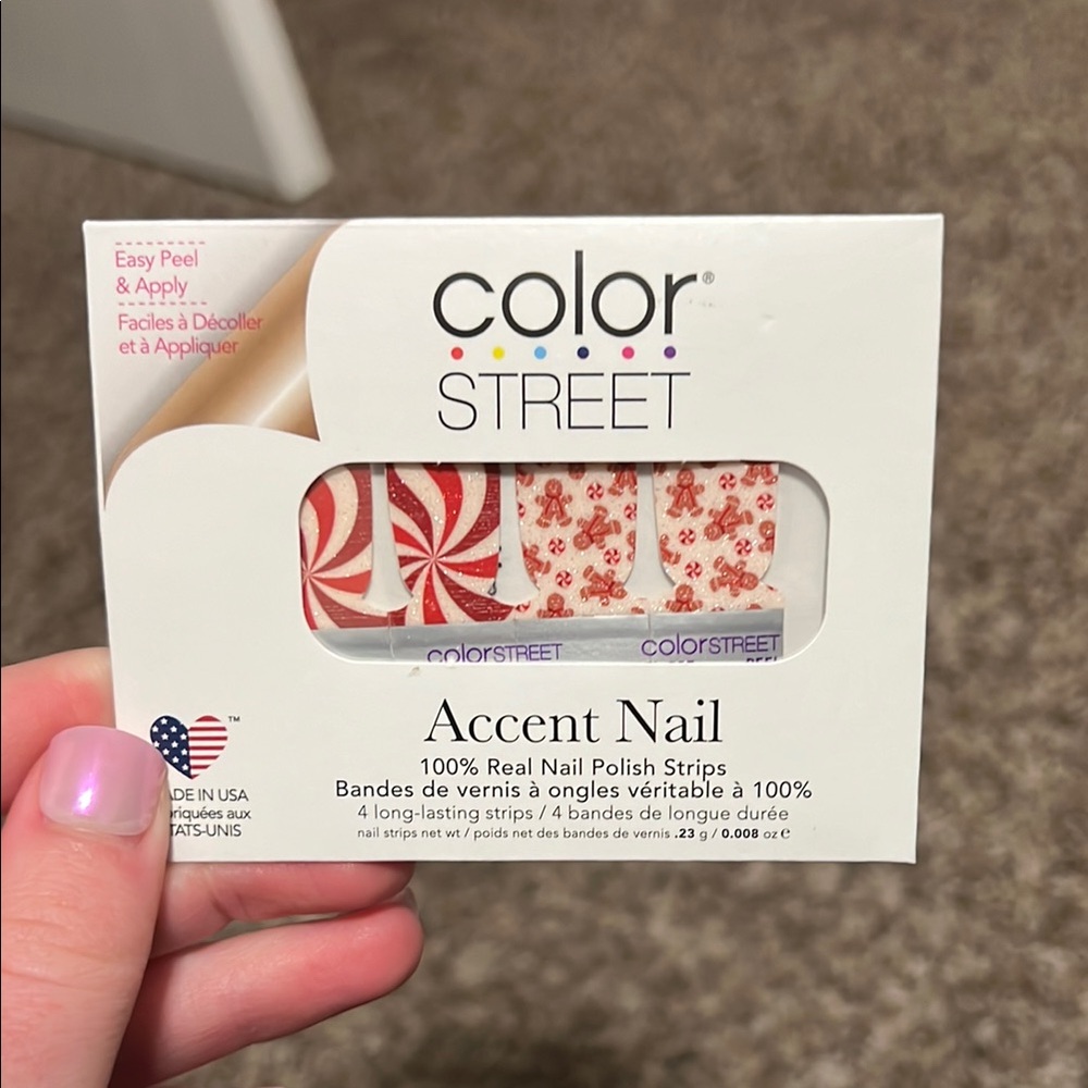 Color Street Festive Red and White Candy Cane Accents